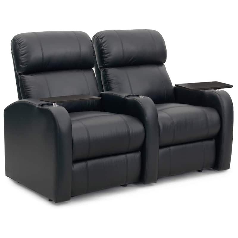Octane Diesel XS950 Seats Straight/ Manual Recline/ Black Premium Leather Home Theater Seating (Row of 2)
