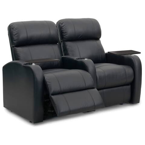 Octane Diesel XS950 Seats Straight/ Manual Recline/ Black Premium Leather Home Theater Seating (Row of 2)