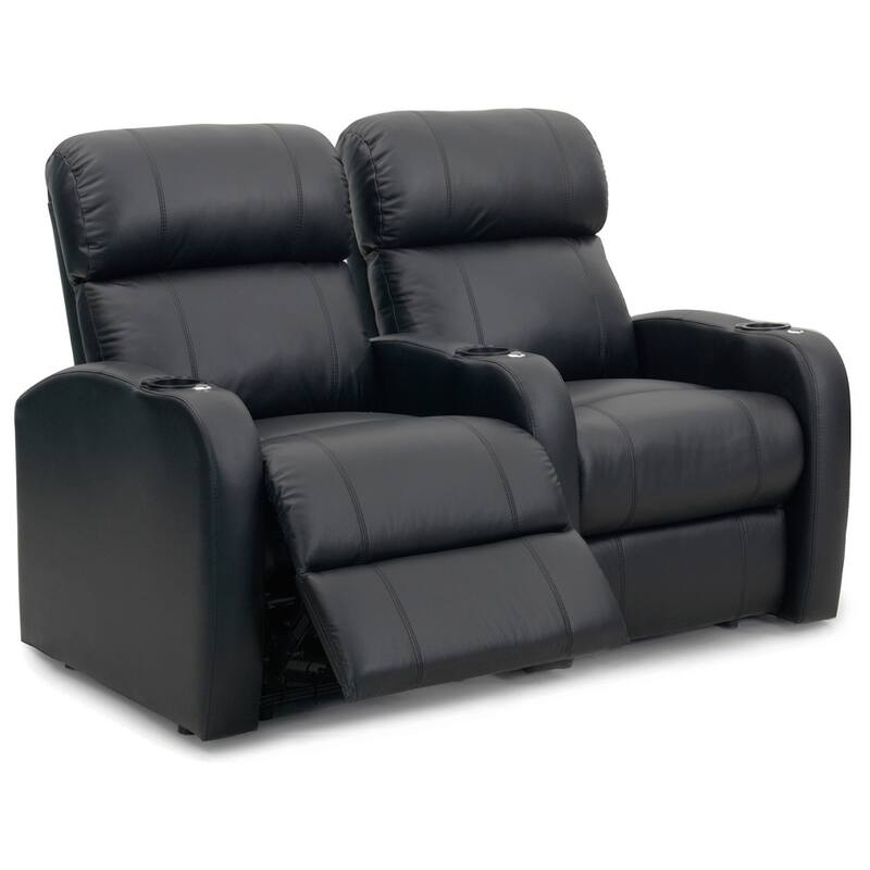 Octane Diesel XS950 Seats Straight/ Manual Recline/ Black Premium Leather Home Theater Seating (Row of 2)