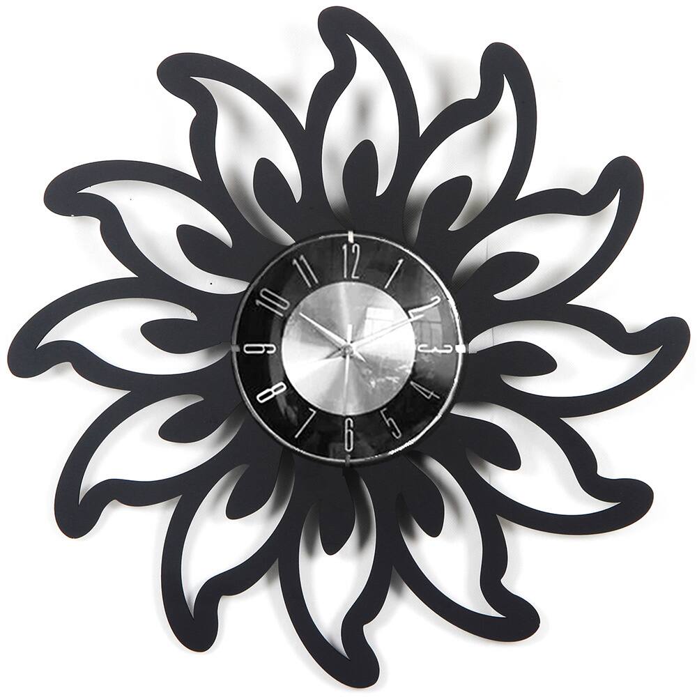 Mid Century Modern sunshine blossoms Clock in 20 inches solid wood