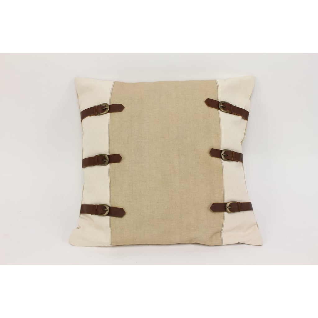Buckle Cotton 18-inch Throw Pillow Cover