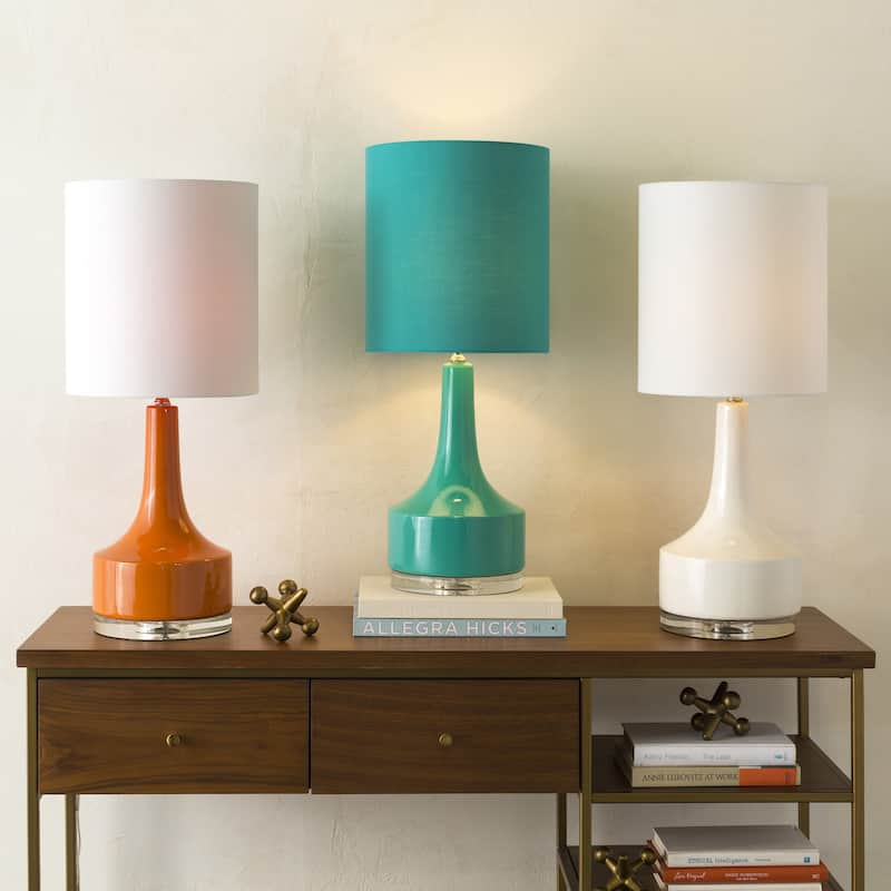 Modern Emily Table Lamp with Glazed Ceramic Base