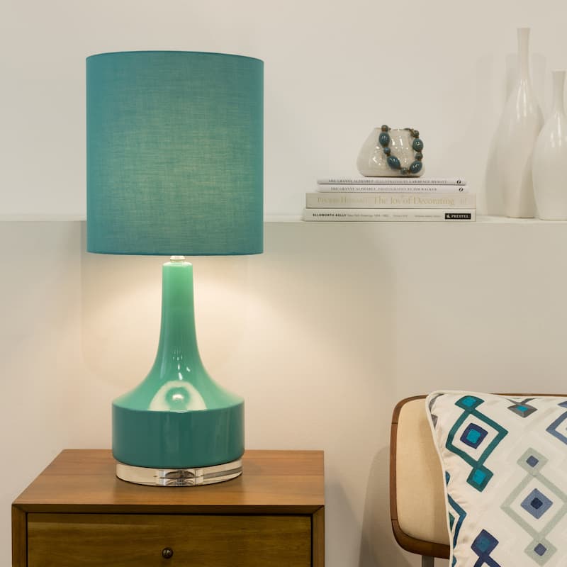 Modern Emily Table Lamp with Glazed Ceramic Base