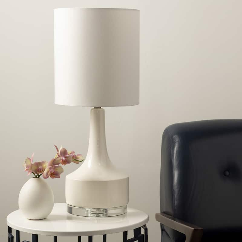 Modern Emily Table Lamp with Glazed Ceramic Base