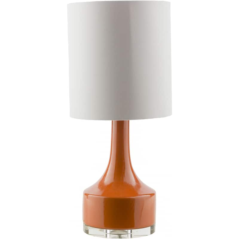 Modern Emily Table Lamp with Glazed Ceramic Base - Brown