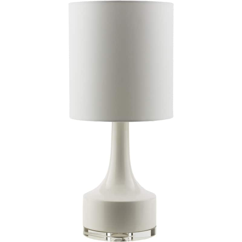 Modern Emily Table Lamp with Glazed Ceramic Base - White