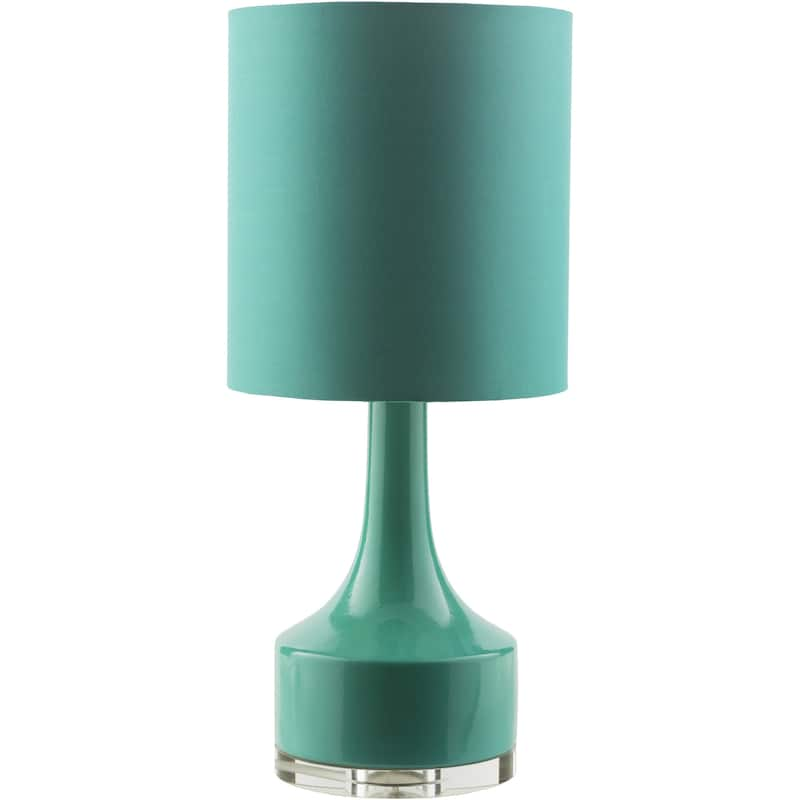 Modern Emily Table Lamp with Glazed Ceramic Base - Green