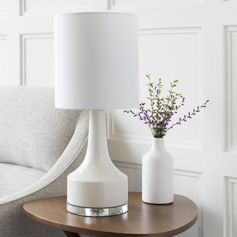 Modern Emily Table Lamp with Glazed Ceramic Base