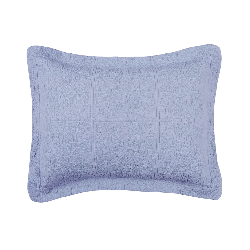 Colonial Blue Matelasse Quilt (Shams Not Included)