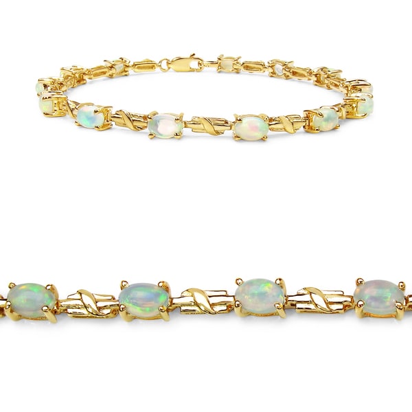 Olivia Leone Yellow Gold Plated Sterling Silver 3 1 2ct Olivia Leone Yellow Gold Plated Sterling Silver 3 1 2ct Ethiopian Opal Bracelet
