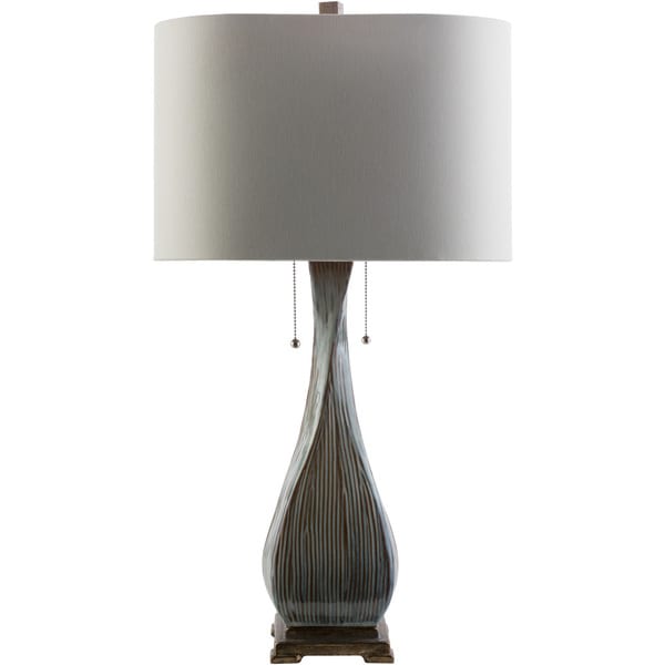 Rustic Ethan Table Lamp with Glazed Ceramic Base