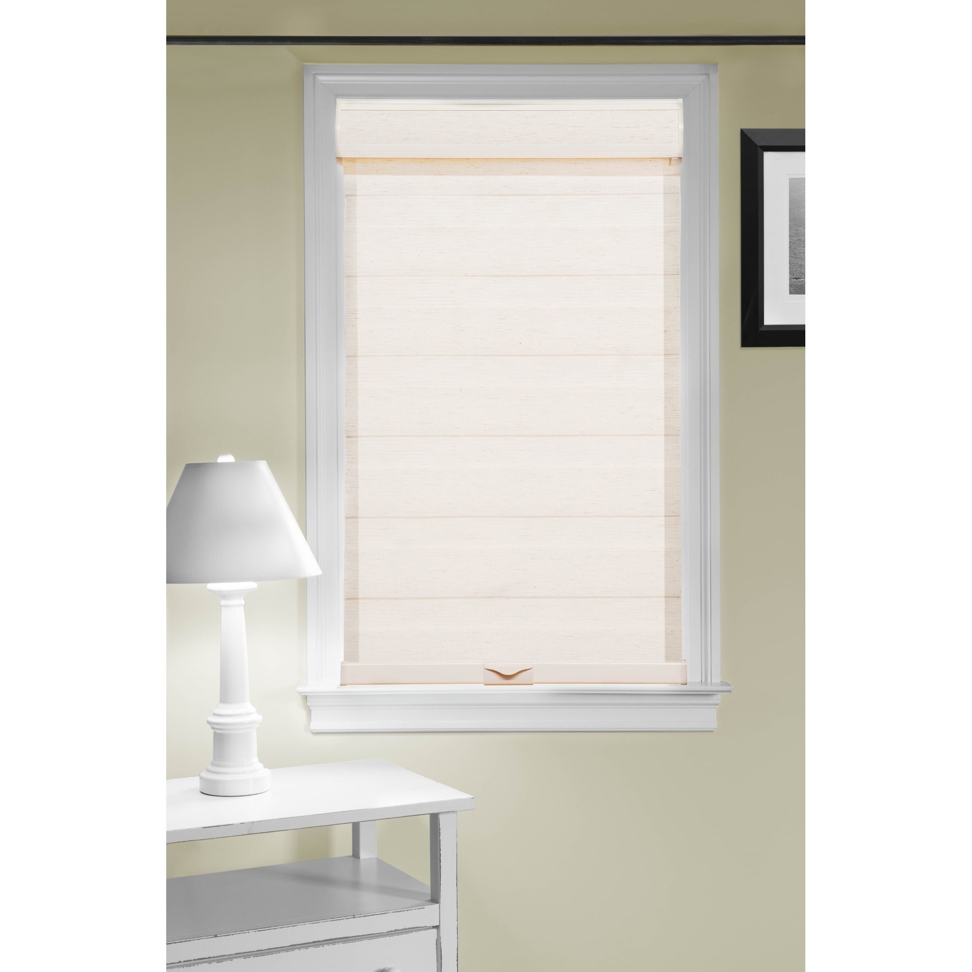White Cordless Celestial Sheer Double Layered Shade 32x72 