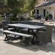 preview thumbnail 10 of 17, Numana Outdoor 6 Piece Lightweight Concrete Dining Set with Bench by Christopher Knight Home