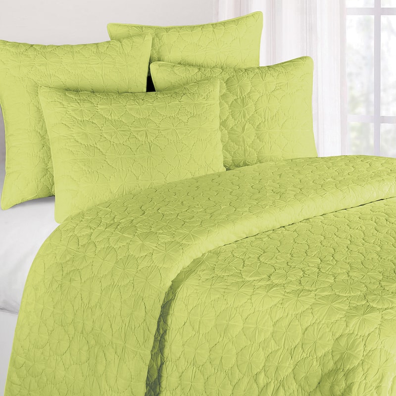 Green Mara Cotton Quilt (Shams Not Included) - Queen/Full - Queen/Full