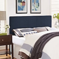 Humble + Haute Parker Navy Blue Curved Upholstered Headboard 