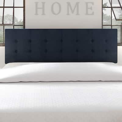 Porch & Den Hyperion Navy Blue Tufted Fabric Headboard