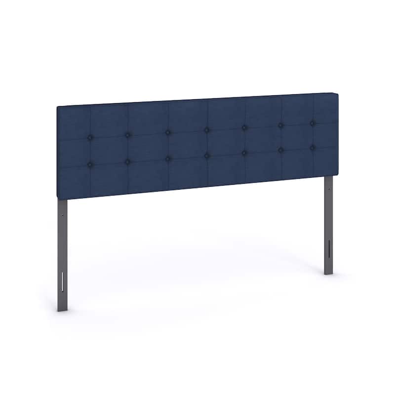 Porch & Den Hyperion Navy Blue Tufted Fabric Headboard