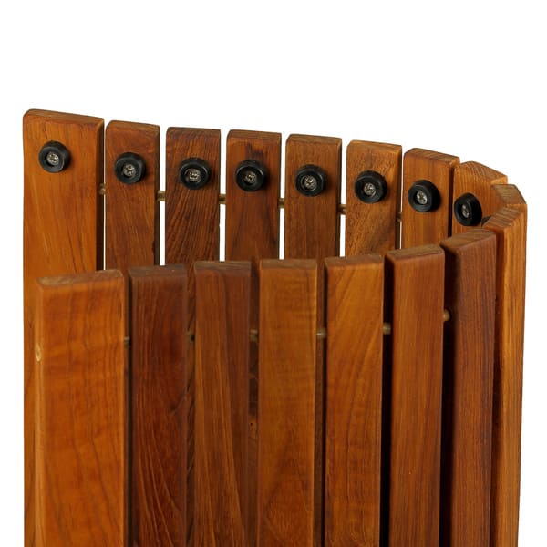 Large 31 Bare Decor Dasha Spa Bath or Door Mat in Solid Teak Wood Oiled Finish