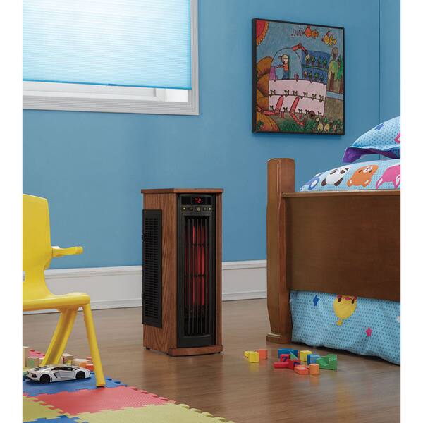 Duraflame 5HM8000-O142 Oak Portable Electric Infrared Quartz Oscillating  Tower Heater - Bed Bath u0026 Beyond - 10659283