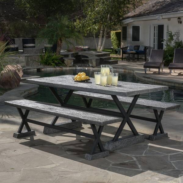slide 3 of 13, Numana Outdoor 3-piece Lightweight Concrete Dining Set