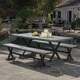 preview thumbnail 3 of 11, Numana Outdoor 3-piece Lightweight Concrete Dining Set Gray+Black