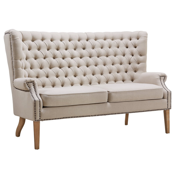 Abe Beige Linen Loveseat   17725703 Great