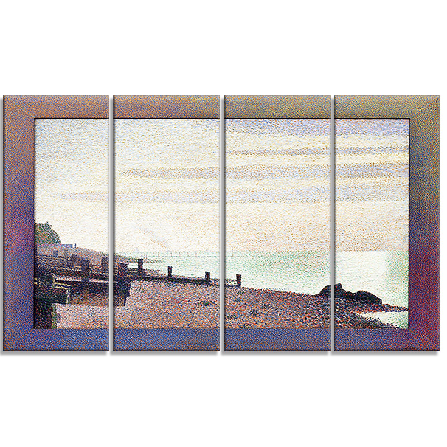 Design Art Seurat Evening, Honfleur' Canvas Art