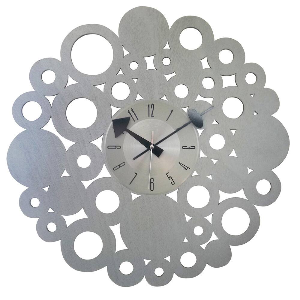 Mid-century Modern Vintage 20-inch Wood Circle Blossom Clock