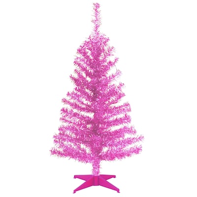 National Tree Company 3 ft. Pink Tinsel Tree - 3 Foot