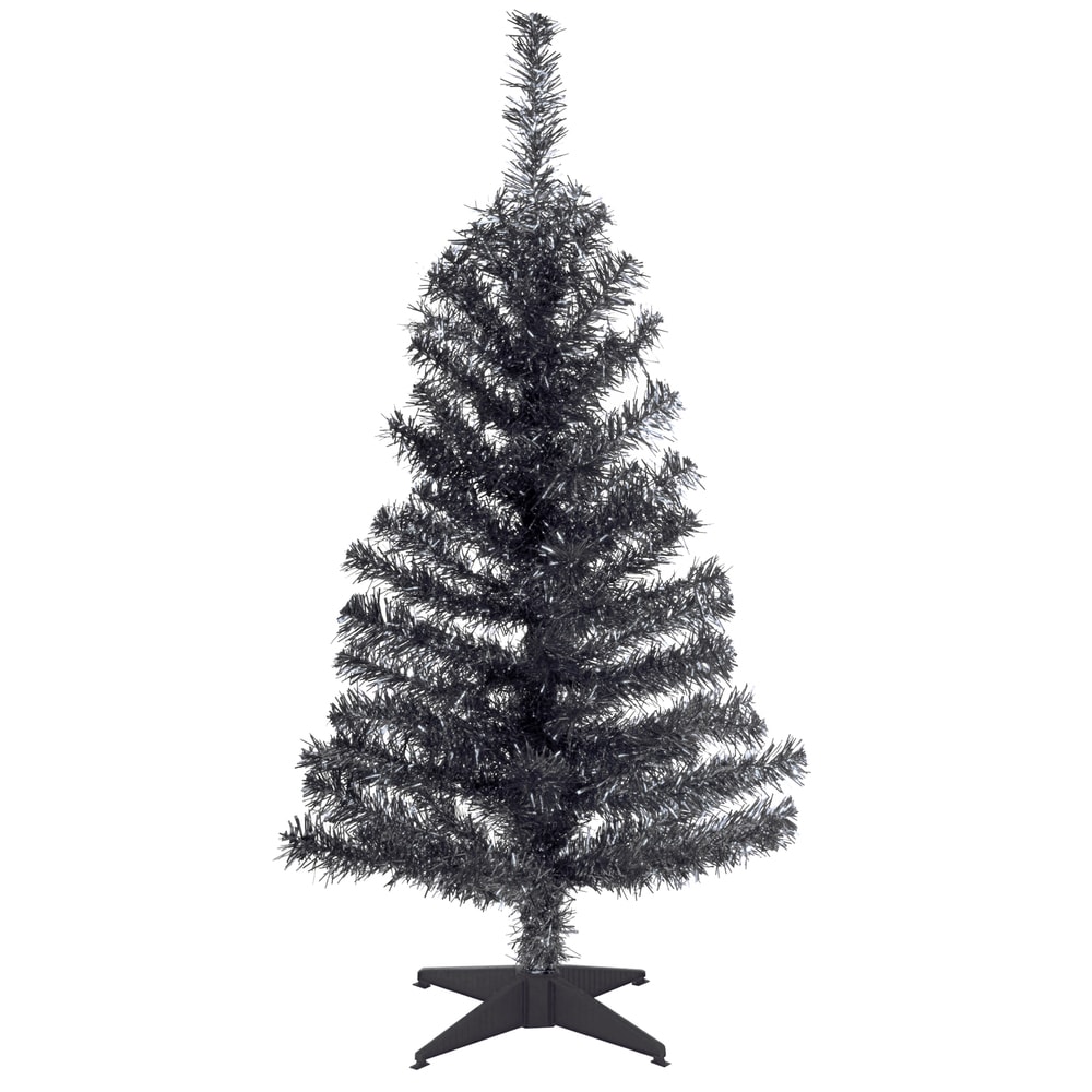 National Tree Company 3 ft. Black Tinsel Tree