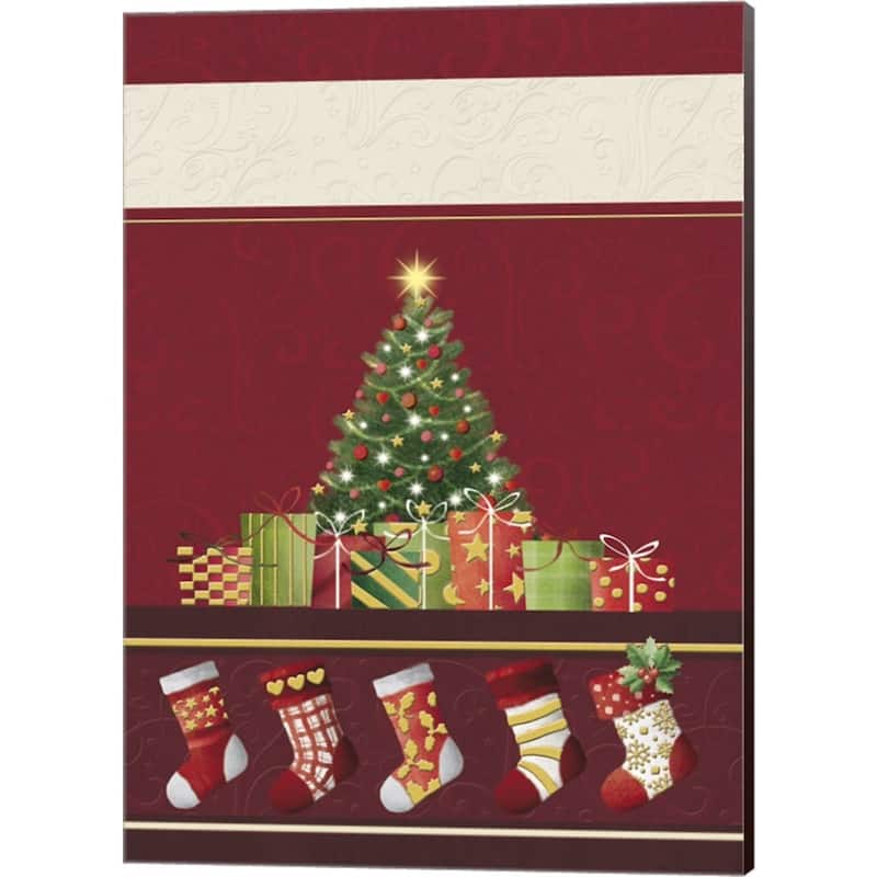 DBK-Art Licensing 'Christmas Tree and Stockings In Red' Canvas Art