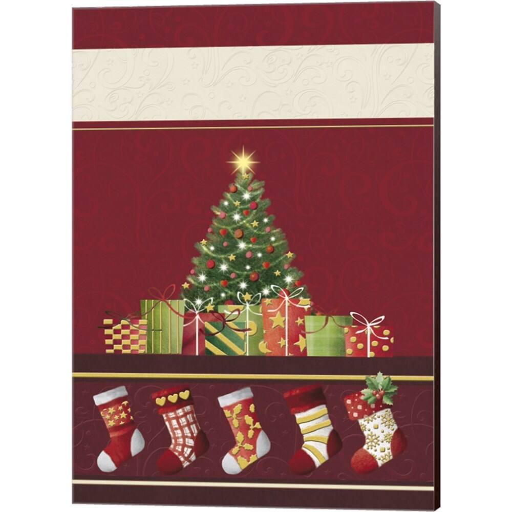 DBK-Art Licensing 'Christmas Tree and Stockings In Red' Canvas Art
