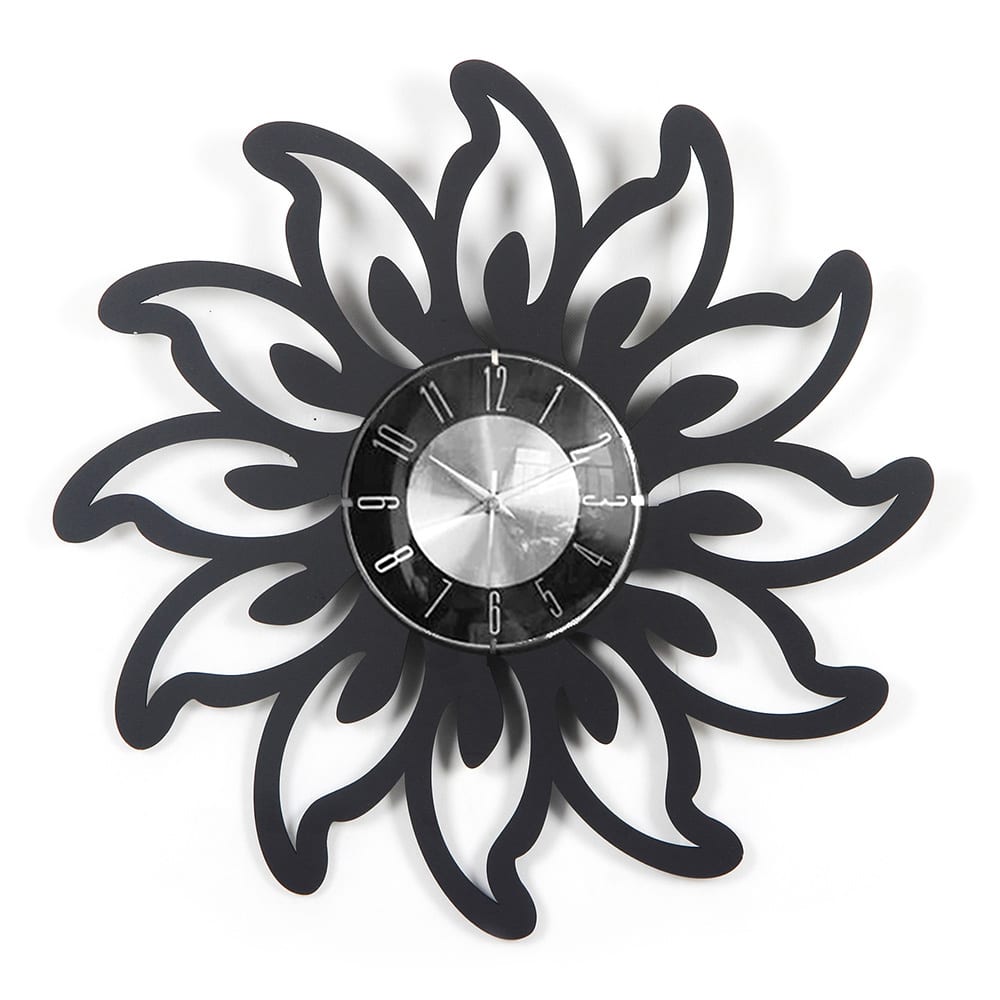 Mid-century Modern Vintage Design 20-inch Wood Petal Clock