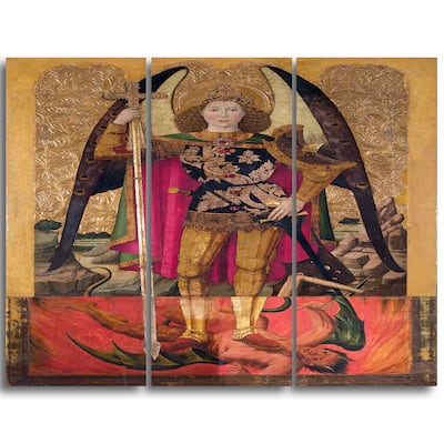 Design Art "Jaume Huguet - Saint Michael" Religious Canvas Art Prints