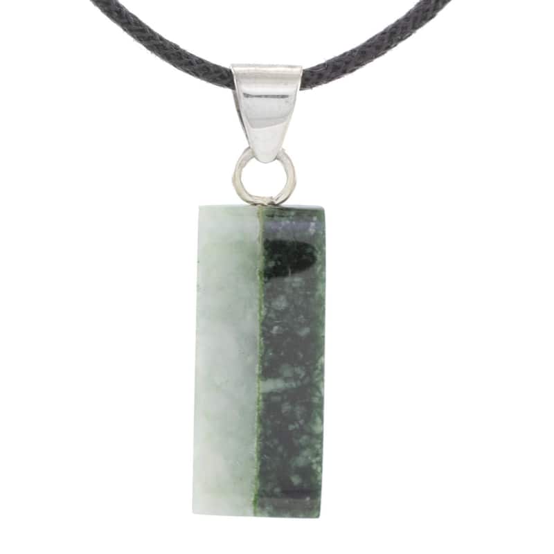 Handmade Sterling Silver Leather Life Jade Necklace (Guatemala)