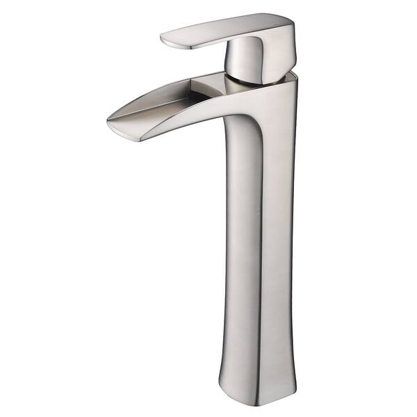 slide 2 of 2, Fresca Fortore Brushed Nickel Single-hole Vessel Mount Vanity Faucet