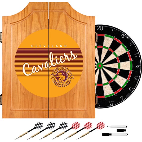 Cleveland Cavaliers Hardwood Classics NBA Wood Dart Cabinet