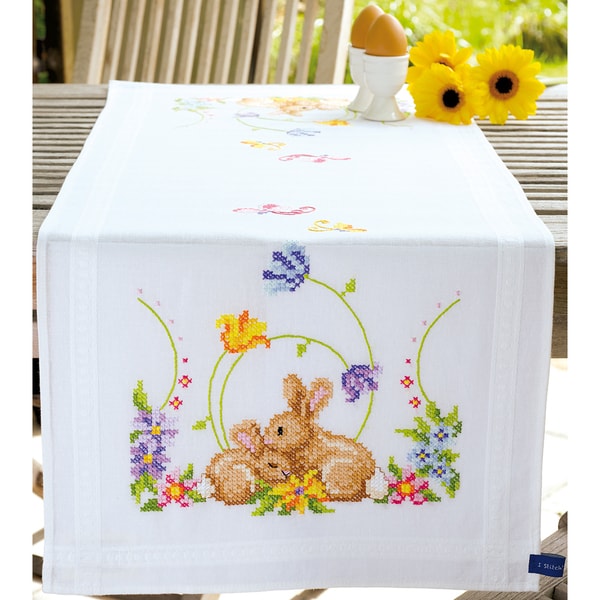 Shop Rabbits Table Runner Stamped Embroidery Kit Free Shipping On Orders Over 45 Overstock
