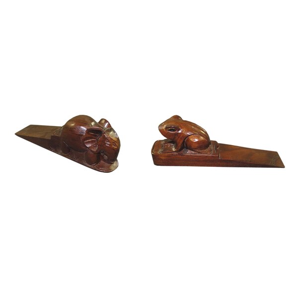 Handmade D-Art Frog and Elephant Door Stopper