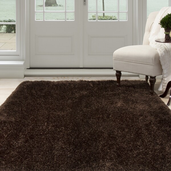 Windsor Home Shag Area Rug - Chocolate - 5'3" x 7'7"