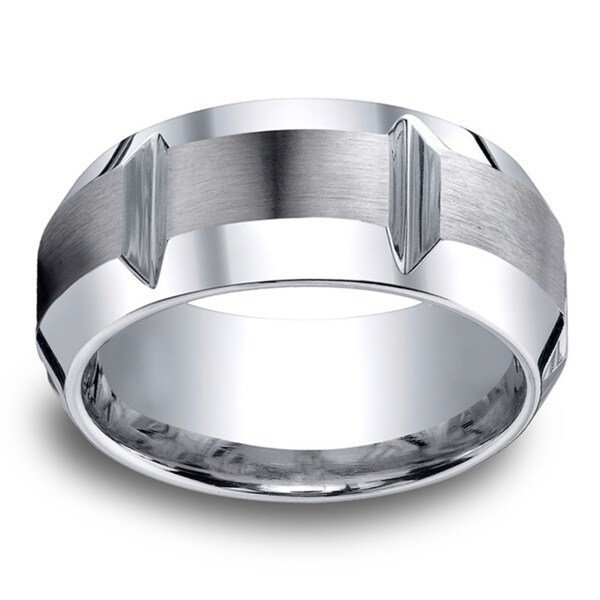 Cobalt Men's 10mm Comfort Fit Gear Cut Ring