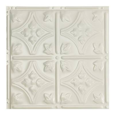Great Lakes Tin Hamilton Antique White 2-foot x 2-foot Nail-up Ceiling Tile
