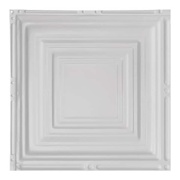Great Lakes Tin Syracuse Matte White 2 Foot X 2 Foot Nail Up Ceiling Tile Carton Of 5