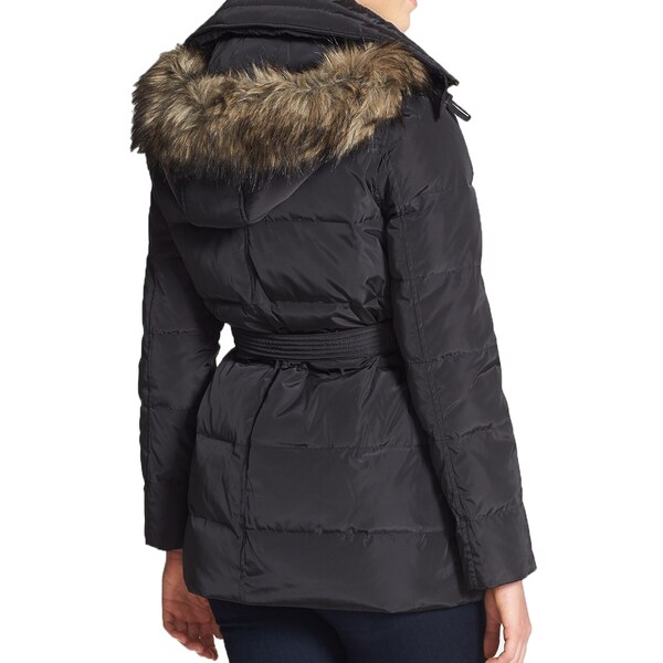 michael kors black hooded coat