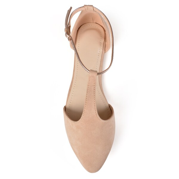 t strap pointed toe flats