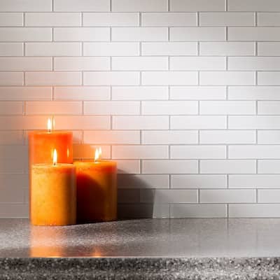 Aspect Glass Matted Subway Tile in Frost 15-square Foot Kit