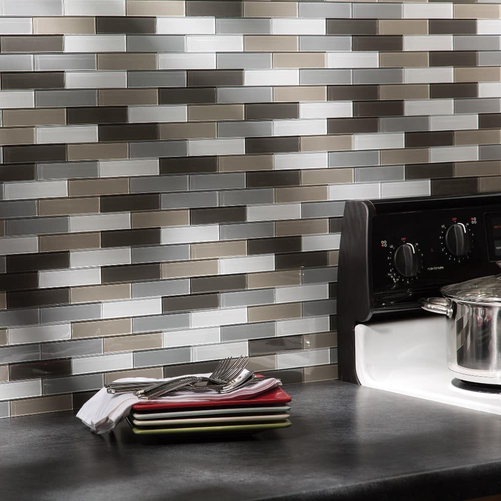 Aspect Peel and Stick Matted Glass Backsplash Kit in Rustic Clay (15 sq ft Kit)