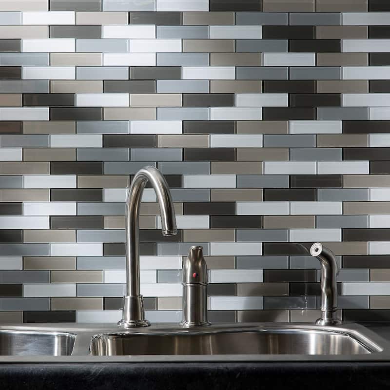 Aspect Peel and Stick Matted Glass Backsplash Kit in Rustic Clay (15 sq ft Kit)