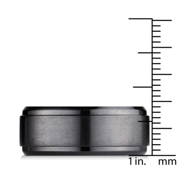 Black Titanuium Men's 9mm Satin Center Ring