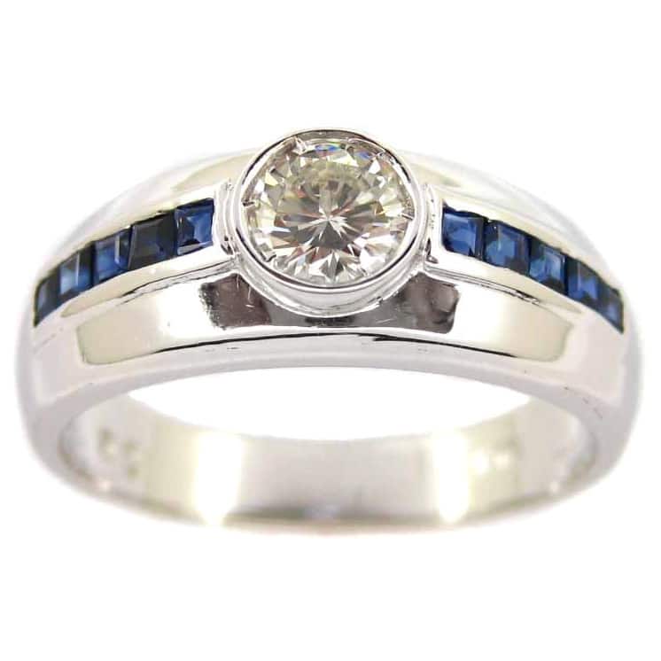 Kabella Luxe 18k White Gold 1/2ct TDW Diamond Sapphire Ring